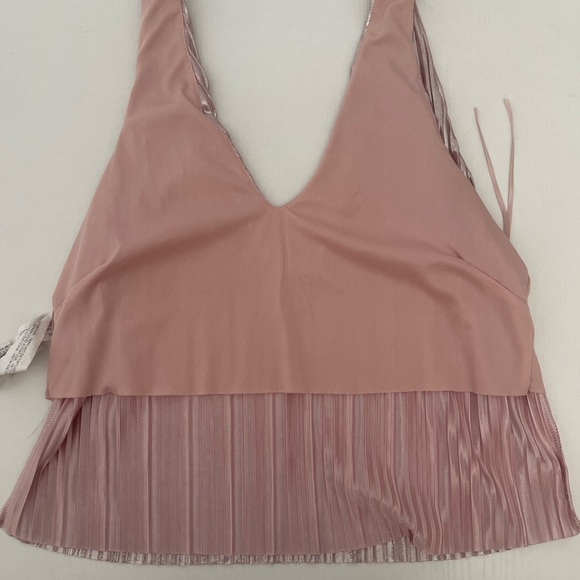 Zara Metallic Pink Pleated Top - Picture 7 of 11
